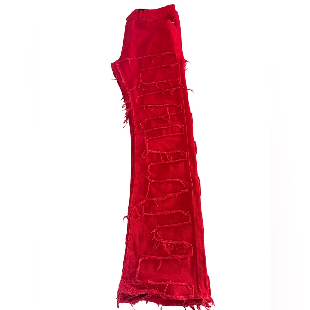 SOLD! Stacked Red Jeans